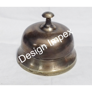 ระฆังโต๊ะทองเหลืองสไตล์ amerian ระฆังตั้งโต๊ะประดับโต๊ะทำจากนิกเกิลขัดเงางานฝีมือโลหะใช้ในสำนักงานสำนักงาน - Product Image 6