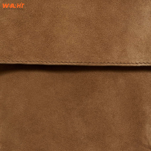 Chaqueta de cuero de ante tostado genuino para mujer con bolsillos con solapa frontal y botones, ropa de abrigo clásica elegante de longitud corta Coa - Product Image 3