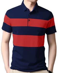 โรงงานขายส่งเสื้อโปโลผ้าฝ้ายโพลีเอสเตอร์ลายลําลองโลโก้ที่กําหนดเองบวกขนาดเสื้อโปโลลายสําหรับผู้ชาย - Product Image 4