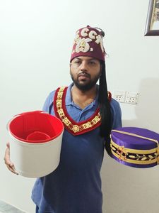 <b>Black</b> Tassel Shriner Fez <b>Hat</b> Hand Embroidered Red Felt Classic Shriner Fez <b>Hat</b> Maroon Color With Fancy Font Rhinestones - Product Image 6