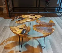 Table basse empilable en bois et résine époxy au design moderne et luxueux, meilleur prix en promotion pour la maison et l'hôtel, pour le salon ou la chambre