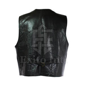 Buena calidad 100% cuero hecho Chaleco de moda precio razonable hombres ropa Chaleco de cuero transpirable invierno cálido - Product Image 4