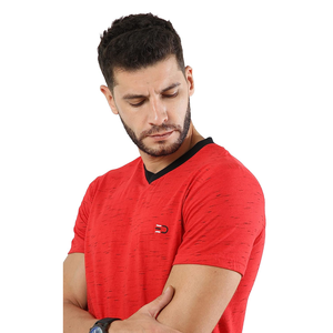 Camiseta de hombre sólida de calidad de marca Premium de fabricación de Bangladesh, camiseta informal de manga corta con cuello en V de diseño personalizado para hombre - Product Image 5