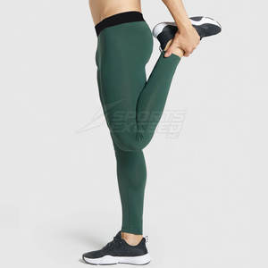 Legging Homme Professionnel de Fabrication de Haute Qualité, Taille Élastique Réglable, Spandex/Polyester, Longueur Entière, Dernier Design - Product Image 3