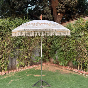 9 pies de gran tamaño Vintage Resort rosa con flecos al aire libre terraza jardín sombra Patio sombrilla borde Vieira cenefa mercado jardín sombrillas - Product Image 1