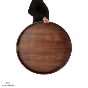 Vajilla decorativa rectangular de madera maciza Real Natural para servir fruta, plato de postre, bandeja para servir café, bandeja para servir café - Product Image 5