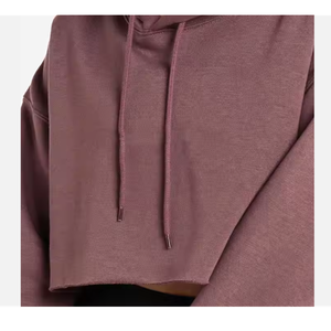 Women's Summer Crop <b>Top</b> Hoodies with <b>Personalised</b> Logo Factory Price Private Label - Product Image 3