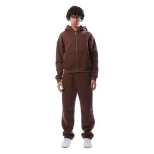 Men's Casual Style Winter Two Piece Set Fleece Breathable Customize Embroidered Side Pockets Oversized Drawstring Hooded Solid - Product Image 4