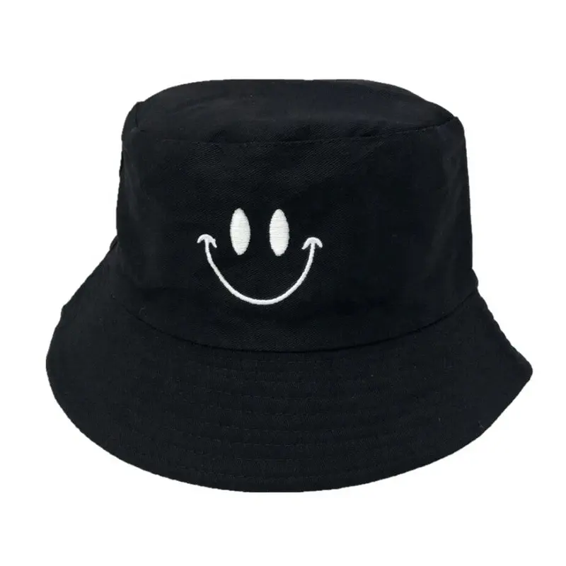 성인 면 인쇄 자수 버킷 모자 넓은 챙 어부 모자 솔리드 캐주얼 버킷 모자