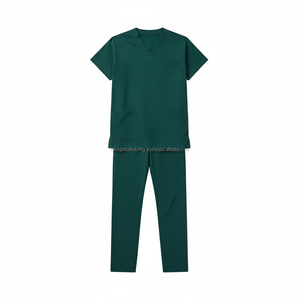 Uniforme Médico Personalizado OEM, Cómodo, 100% Algodón Satinado, Ligero, Unisex, Cuello en V, Conjunto de Enfermería - Product Image 3