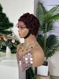 Perruque frontale en dentelle 5*5 561 bouclée, 100% cheveux humains bruts, haute densité - Product Image 5