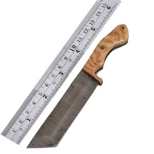 Cuchillo Tanto de Caza de Acero de Damasco Hecho a Mano de Primera Calidad, Mango de Madera Cómodo, Cuchillo Skinner S54 ZACSM OEM - Product Image 6