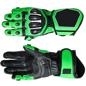 Gants de moto unisexe en cuir véritable noir pour moto de course sur route Gants de moto d'extérieur d'été protecteurs - Product Image 4