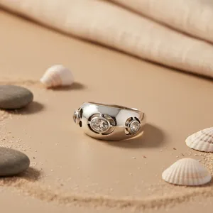 Anillo de Moda Chapado en Oro Rosa y Rodio con Circonitas Cúbicas para Uso Diario de Mujer - Product Image 1