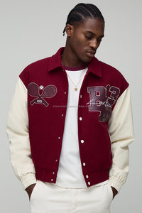 Custom Hip Hop Streetwear Plus Size Letterman <b>Jacket</b> Custom Men's <b>Jackets</b> With logo Embroidered Vintage - Product Image 4