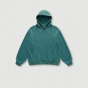 Sudadera de felpa francesa de gran tamaño de alta calidad con relieve sin cuerda Material de algodón Sudaderas con capucha vintage de lavado ácido personalizadas de peso pesado - Product Image 5