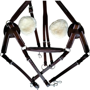 Équipement équestre ADIBA OVERSEAS, peignoir en cuir de haute qualité teint au tambour, surpiqûres fantaisie, rembourrage en peau de mouton, 5 points - Product Image 2