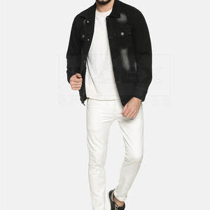 2024 couleur unie tenue décontracté hommes jean veste Streetwear nouvelle mode confortable hommes jean veste - Product Image 4