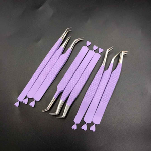 Ensemble de 9 pinces à épiler pour extensions de cils en acier inoxydable à pointe lisse, prix de gros, antistatiques, antimagnétiques, outils de précision serrés - Product Image 2