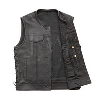 Gilet d'hiver en cuir pour homme, décontracté, respirant, imperméable, de haute qualité, avec patchs et logo personnalisables, vente en gros