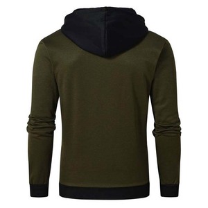 Sudadera con capucha de algodón para hombre, prenda deportiva masculina de alta calidad con logotipo personalizado bordado y cremallera lateral - Product Image 3