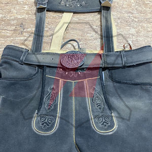 Lederhosen traditionnel bavarois pour homme, fait main, de haute qualité, en cuir suédé durable, avec logo et broderie personnalisés - Product Image 4