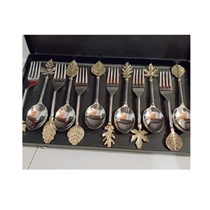 Brass & Stainless Steel Salad Serving Cutlery Set of 2 With <b>MOP</b> <b>Handle</b> for Home Custom Size Kitchen Serving Cutlery Sets - Product Image 2