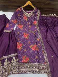 ชุดปาร์ตี้ดูดีไซน์เนอร์จากด้านบนและ dupatta พร้อมงานปักลำดับ - Product Image 5