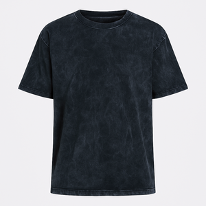 Camiseta de gran tamaño Vintage para hombre con efecto de lavado ácido de algodón, ropa de calle holgada, camiseta teñida, lavada, fabricante personalizado OEM - Product Image 2