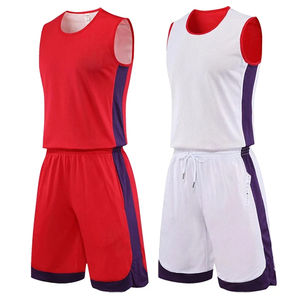 Uniformes de basket-ball réversibles dernier modèle Ensemble d'uniformes de basket-ball réversibles entièrement sublimés pour l'été athlétique - Product Image 1