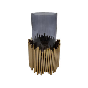 Design à la mode métal/verre bougie pilier support or fini pour la maison mariage noël éclairage de table décor à la main en vrac - Product Image 2