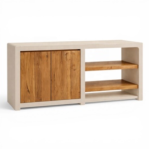 Meuble en bois d'acacia MAYA |   Meuble bas minimaliste Japandi |   Console multimédia moderne avec garantie de 3 ans pour hôtel, villa, salon - Product Image 1