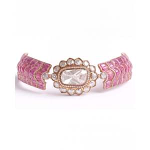 Collar de Perlas y Diamantes con Flores Chapadas en Rodio Vintage para Regalo de Boda - Product Image 1