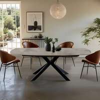 Table à manger extensible et rotative en acier moderne Ram Industrie N401200, capacité 80 kg, 120-180 cm, cuisine et salon, Italie