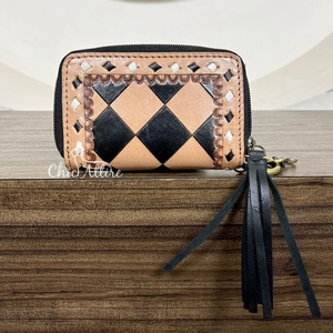 ใหม่2025 RTS ผู้ถือบัตรลายตารางหมากรุกกระเป๋าใส่เหรียญขนาดเล็กธุรกิจเครื่องมือหนังแท้ที่ใส่บัตรเครดิตสำหรับผู้หญิง - Product Image 1
