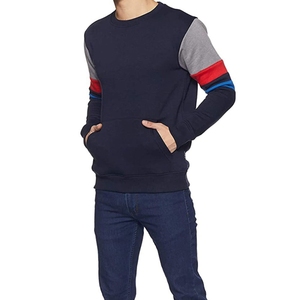เสื้อสเวตเชิ้ตผู้ชายลำลองสำหรับฤดูใบไม้ร่วง ผ้าฝ้าย 100% คอกลม ทรงปกติ ถักทอ สีพื้น เสื้อผู้ชาย - Product Image 1