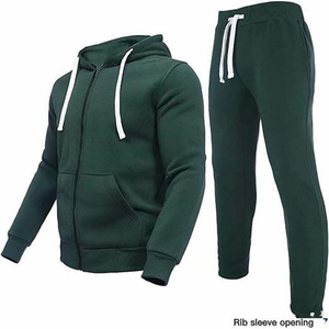 High Quality Men's Tracksuit 2 pieces Thick Fleece <b>Hooded</b> set casual Outfit Breathable Quick Dry jogger sportswear TrackSuit - Product Image 1