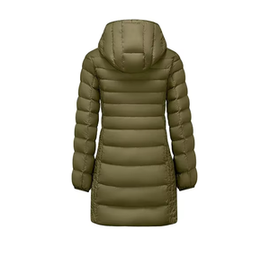 Chaqueta acolchada para mujer con capucha de manga larga con cremallera gruesa Casual Color sólido impermeable Logo poliéster - Product Image 5