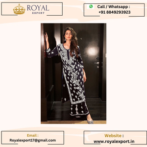 ผ้าเรยอนหนา 14 กก. พร้อมงานปักสวยงาม Kurti พร้อมชุด Palazzo - Product Image 4