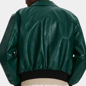Blouson aviateur en cuir personnalisé OEM avec impression de logo, broderie, vêtements d'extérieur d'hiver pour hommes et femmes, approvisionnement d'usine - Product Image 5