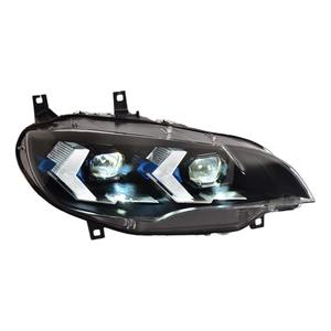 Conjunto de Faros Delanteros para BMW X6 E71 2008-2014, Modificación con Nuevas Luces LED de Circulación Diurna de Doble Color en Forma de Flecha - Product Image 1