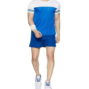 ชุดวอร์มสองชิ้นผ้าคอตตอนแขนสั้นสำหรับผู้ชายชุดวอร์มสองชิ้นแห้งเร็วระบายอากาศได้ดีสำหรับฤดูร้อน - Product Image 1