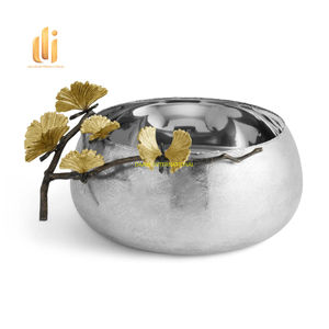 Bol décoratif abstrait moderne en métal forme de rein centre de table de luxe bol de service à fruits et noix décor à la maison minimaliste - Product Image 5