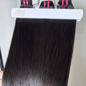 Extensions de cheveux humains vierges Remy lisses, double trame, tissées à la machine, 100g, du Vietnam, en promotion - Product Image 1