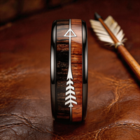 Bague d'éternité unisexe JLM professionnelle en acier inoxydable grain de bois argenté, bijou de mode pour mariage, cadeau