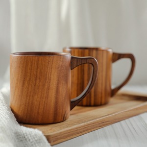 Chope à bière en bois naturel faite à la main, tankard en bois pour la maison, l'hôtel et le restaurant, fabrication indienne originale - Product Image 2