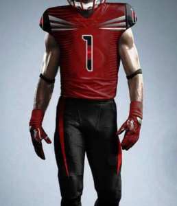 Uniformes de Fútbol Americano Personalizados de Manga Corta, Transpirables, con un Estilo Único en Rojo y Negro, Ropa Deportiva con Estampado por Sublimación - Product Image 2