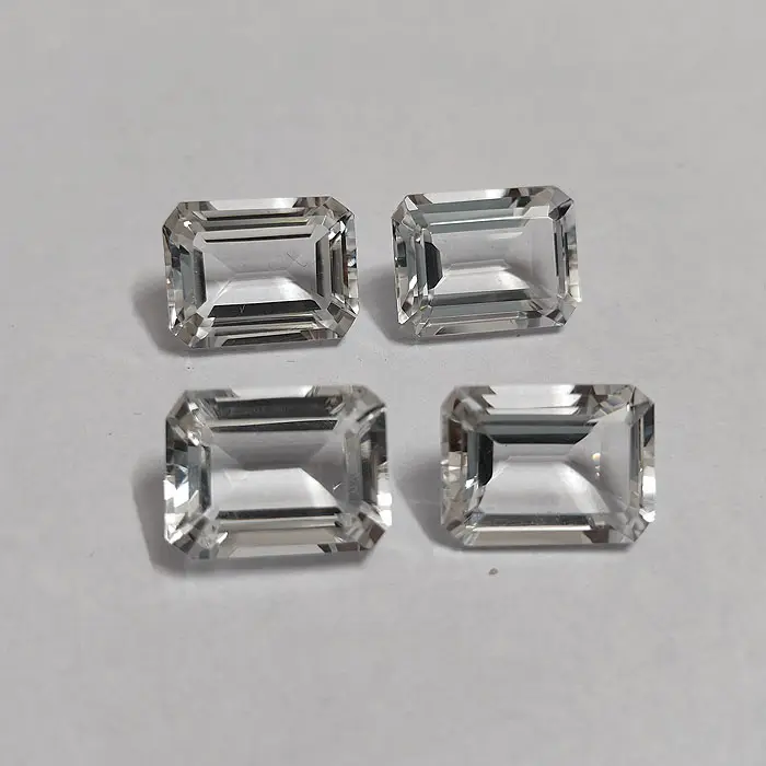 טבעי גביש קוורץ 12x10mm אוקטגון אמרלד לחתוך 5.8 cts נוצץ קריסטל טופז מלבן תליון באיכות טובה Loose חן