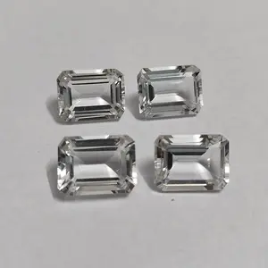 Natural Crystal Quartz 12x10mm octagon emerald cut 5.8 cts Sparkling crystal topaz rectangle Pendant Good Quality Loose Gemstone