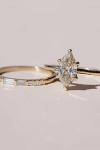 Timeless 120ct Marquise Champagne Diamond Engagement Ring Fairtrade 14K Gold <b>Unique</b> GIA Certified Ring <b>For</b> <b>Her</b> Wedding <b>Gift</b> - Product Image 3
